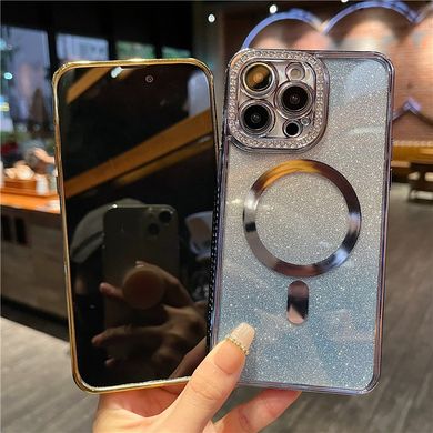 Чехол 2в1 с блестками, стразами для Iphone 13 Pro Max Luxury Glitter Prism Gold