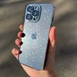 Чехол с блестками для Iphone 15 Pro Brilliant Acrylic Case + защита камеры Silver