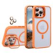 Чехол с подставкой для iPhone 14 Pro Max Lens Shield Magsafe + Линзы на камеру (Оранжевый / Orange)