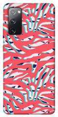 Чехол для Samsung Galaxy S20 FE PandaPrint Red Zebra print паттерн