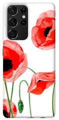 Чехол для Samsung Galaxy S21 Ultra PandaPrint Акварельные маки цветы