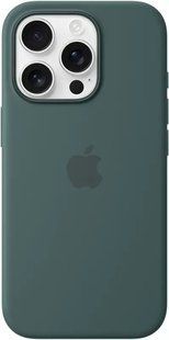Чехол Silicone case Original 1:1 (AAA) with Magsafe для Apple iPhone 16 Pro (Оливковый/ Lake Green)