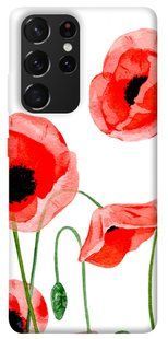 Чохол для Samsung Galaxy S21 Ultra PandaPrint Акварельні маки квіти
