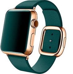 Ремінець для Apple Watch 38/40/41 mm Modern Buckle Leather Forest Green/Gold