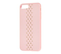 Чехол для iPhone 7 Plus / 8 Plus Leather with metal розовый