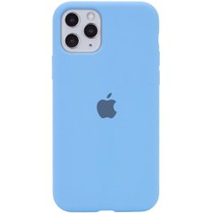 Чехол для Apple iPhone 11 Pro Max Silicone Full / закрытый низ / Голубой / Cornflower