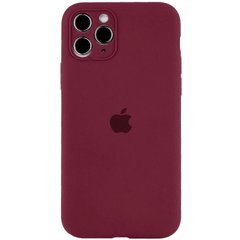 Чехол для Apple iPhone 12 Pro Silicone Full camera закрытый низ + защита камеры / Бордовый / Plum