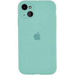 Чехол для Apple iPhone 13 Silicone Full camera закрытый низ + защита камеры / Бирюзовый / Ice Blue