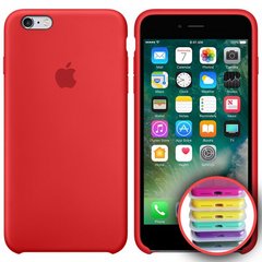 Чохол silicone case for iPhone 6 / 6s з мікрофіброю і закритим низом Red / Червоний