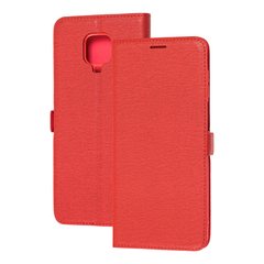 Чехол книжка для Xiaomi Redmi Note 9s / 9 Pro Black magnet красный