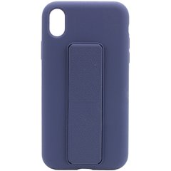 Чехол Silicone Case Hand Holder для Apple iPhone X / XS (5.8") (Темно-синий / Midnight blue)