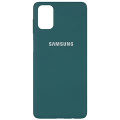 Чехол для Samsung Galaxy M51 Silicone Full Зеленый / Pine green с закрытым низом и микрофиброй