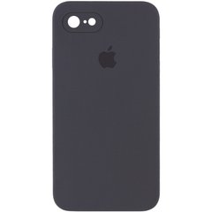 Чохол Для Apple iPhone 7 / 8 / SE (2020) Silicone Full camera закрытый низ + защита камеры (Зелений /Dark Grey) квадратные борты
