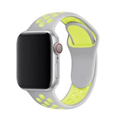 Силиконовый ремешок Sport Nike+ для Apple watch 38mm / 40mm Grey-Green