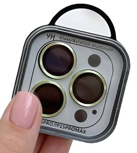Защитное стекло Metal Classic на камеру (в упак.) для Apple iPhone 13 Pro / 13 Pro Max (Зеленый / Green)