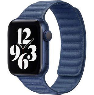 Ремінець Leather Link для Apple Watch 42/44/45 mm Baltic Blue