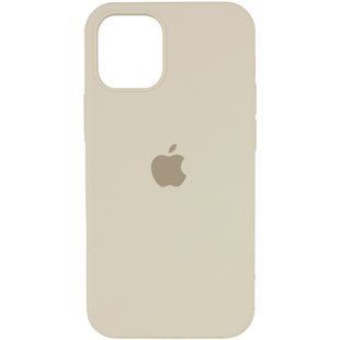 Чохол для iPhone 12 Pro Max Silicone Full / закритий низ / Бежевий / Antigue White