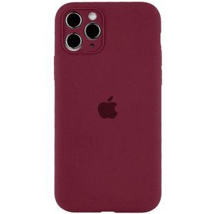 Чохол для Apple iPhone 12 Pro Silicone Full camera закритий низ + захист камери / Бордовий / Plum