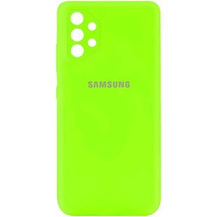 Чохол для Samsung Galaxy A72 4G / A72 5G Silicone Full camera закритий низ + захист камери Салатовий / Neon green