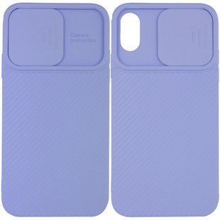 Чехол Camshield Square TPU со шторкой для камеры для Apple iPhone X / XS (5.8"") Голубой