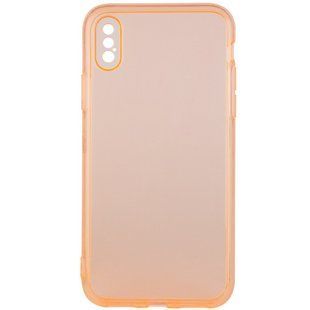 Матовий напівпрозорий TPU чохол із захистом камери для Apple iPhone X / XS (5.8 ") (Помаранчевий / Orange)