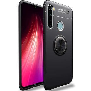 TPU чехол Deen ColorRing под магнитный держатель (opp) для Xiaomi Redmi Note 8T (Черный / Черный)