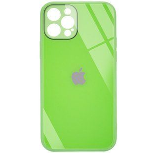 TPU+Glass чохол GLOSSY Logo Full camera (opp) для Apple iPhone 12 Pro (6.1") (Салатовий)