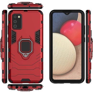 Ударопрочный чехол Transformer Ring for Magnet для Samsung Galaxy A03s Красный / Dante Red