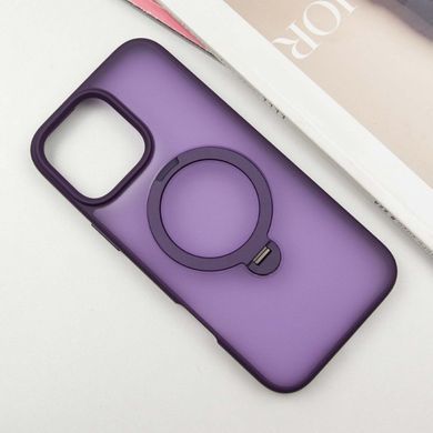 TPU+PC чехол Metal Buttons with MagSafe Colorful HQ Ring для Apple iPhone 16 Pro Max(Purple)
