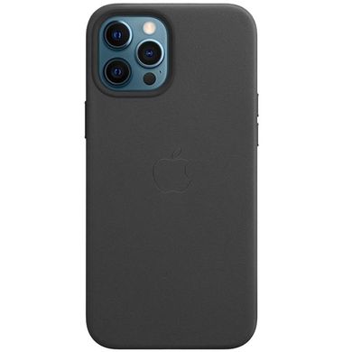 Шкіряний чохол для Apple iPhone 12 Pro / 12 Leather Case Original 1: 1 (AAA) with MagSafe Black