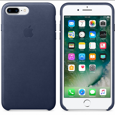 Чехол Apple Leather Case for iPhone 8 Plus/7 Plus Midnight Blue