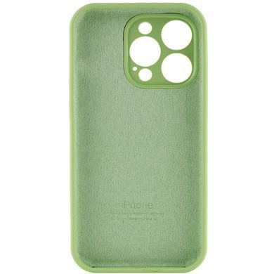 Чехол для Apple iPhone 13 Pro Max Silicone Full camera закрытый низ + защита камеры / Мятный / Mint