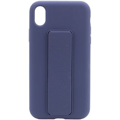 Чохол Silicone Case Hand Holder для Apple iPhone X / XS (5.8") (Темно-синій / Midnight blue)