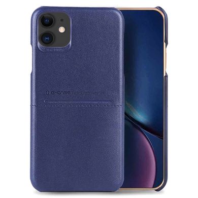 Кожаная накладка G-Case Cardcool Series для Apple iPhone 11 (6.1") (Синий)