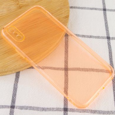 Матовый полупрозрачный TPU чехол с защитой камеры для Apple iPhone X / XS (5.8") (Оранжевый / Orange)