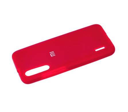 Чохол для Xiaomi Mi A3 / Mi CC9e Silicone Full рожево-червоний з закритим низом і мікрофіброю