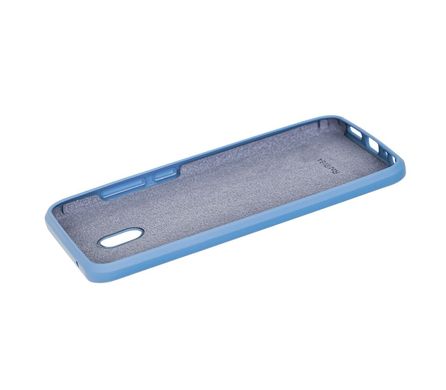 Чехол для Xiaomi Redmi 8A Silicone Full светло-голубой с закрытым низом и микрофиброй