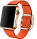 Ремінець для Apple Watch 42/44/45 mm Modern Buckle Leather Orange/Gold