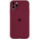 Чехол для Apple iPhone 12 Pro Silicone Full camera закрытый низ + защита камеры / Бордовый / Plum