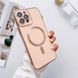 Чехол для iPhone 14 Pro Gold Plating with Magsafe + стекло на камеру Pink