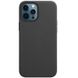 Кожаный чехол для Apple iPhone 12 Pro / 12 Leather Case Original 1:1 (AAA) with MagSafe Black