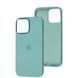 Чехол для iPhone 13 Pro Silicone Case Full (Metal Frame and Buttons) с металической рамкой и кнопками Marine Green