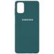 Чехол для Samsung Galaxy M51 Silicone Full Зеленый / Pine green с закрытым низом и микрофиброй