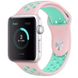 Силіконовий ремінець Sport Nike + для Apple watch 42mm / 44mm (Pink / Marine Green)