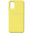 Чехол для Samsung A02s Silicone Full с закрытым низом и микрофиброй Желтый / Yellow