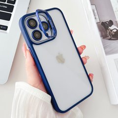 Чехол с подставкой для iPhone 12 Pro Max Lens Shield + стекла на камеру Midnight Blue