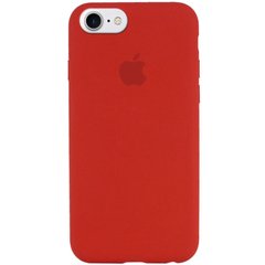 Чохол silicone case for iPhone 7/8 з мікрофіброю і закритим низом Червоний / Dark Red