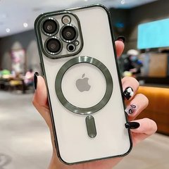 Чехол для iPhone 12 Pro Max Shining Case with Magsafe + стекло на камеру Green