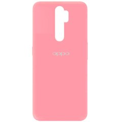 Чехол для Oppo A5 (2020) / Oppo A9 (2020) Silicone Full с закрытым низом и микрофиброй Розовый / Pink