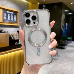 Чехол для iPhone 12 Pro Max Open Shining With MagSafe Silver